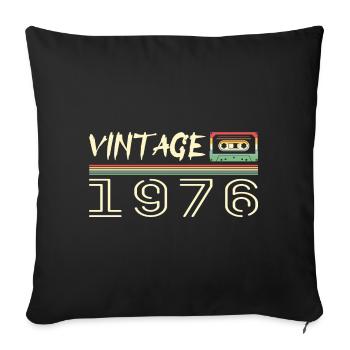 1976 Original 1976 Rétro Cadeau Anniversaire 1976 - Housse de coussin décorative 45 x 45 cm - noir - Devant