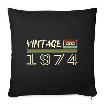 1974 Original 1974 Retro 1974 Birthday Gift - Sofa pillowcase 17,3'' x 17,3'' (45 x 45 cm) - black - Front