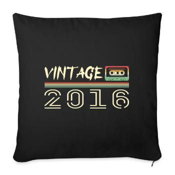 2016 Original 2016 Retro Birthday Gift 2016 - Sofa pillowcase 17,3'' x 17,3'' (45 x 45 cm) - black - Front