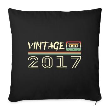 2017 Original 2017 Retro Birthday Gift 2017 - Sofa pillowcase 17,3'' x 17,3'' (45 x 45 cm) - black - Front
