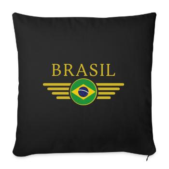 I Love Brazil, Elegance Style Design T-Shirt - Sofa pillowcase 17,3'' x 17,3'' (45 x 45 cm) - black - Front