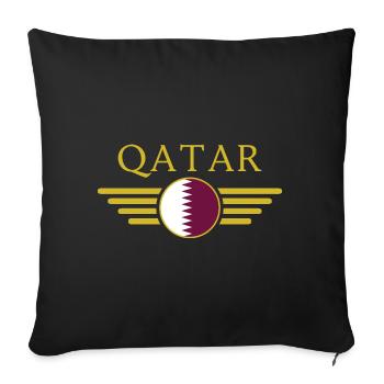 I Love Qatar, Elegance Style Design T-Shirt - Sofa pillowcase 17,3'' x 17,3'' (45 x 45 cm) - black - Front