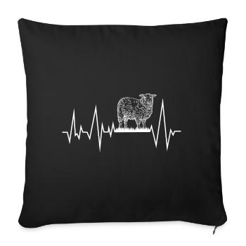 Schafe puls Geschenk Landwirt Schäfer - Sofakissenbezug 45 x 45 cm - Schwarz - Vorne
