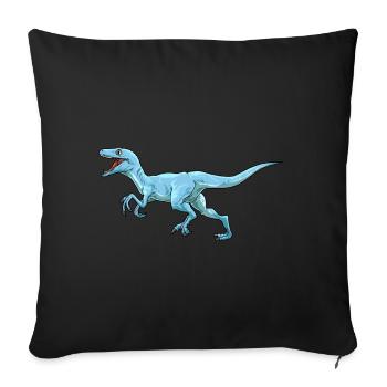 Dinosaurier Velociraptor Raptor Dino - Sofakissenbezug 45 x 45 cm - Schwarz - Vorne