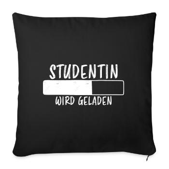 Studentin Spruch Universität Studentin Geschenk - Sofakissenbezug 45 x 45 cm - Schwarz - Vorne