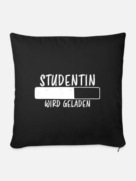 Studentin Spruch Universität Studentin Geschenk - Sofakissenbezug 45 x 45 cm - Schwarz