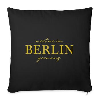 Berlin Germany Fan Flag Design T Shirt - Sofa pillowcase 17,3'' x 17,3'' (45 x 45 cm) - black - Front