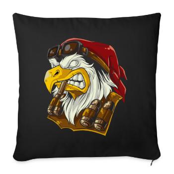 aigle à tête blanche - Housse de coussin décorative 45 x 45 cm - noir - Devant