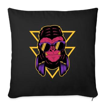 Gorille Cool - Housse de coussin décorative 45 x 45 cm - noir - Devant