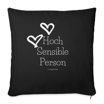 Hoch Sensible Person #HSP - Sofakissenbezug 45 x 45 cm - Schwarz - Vorne