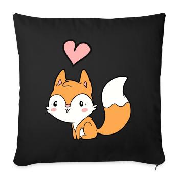 Fuchs - Sofakissenbezug 45 x 45 cm - Schwarz - Vorne
