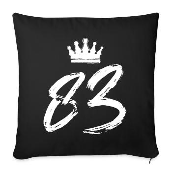 83 Couronne numérique - Housse de coussin décorative 45 x 45 cm - noir - Devant