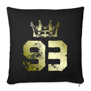 93 Number crown - Sofa pillowcase 17,3'' x 17,3'' (45 x 45 cm) - black - Front