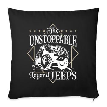 Les Jeeps De légende imparables - Housse de coussin décorative 45 x 45 cm - noir - Devant