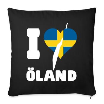 J’ADORE ÖLAND Suède - Housse de coussin décorative 45 x 45 cm - noir - Devant