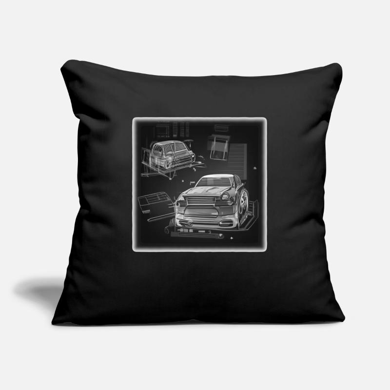 Technical car drawing in geometry style Sofa pillowcase 17,3'' x 17,3'' (45 x 45 cm)