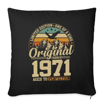 53 Year 1971 Birthday Gift Limited Edition - Sofa pillowcase 17,3'' x 17,3'' (45 x 45 cm) - black - Front