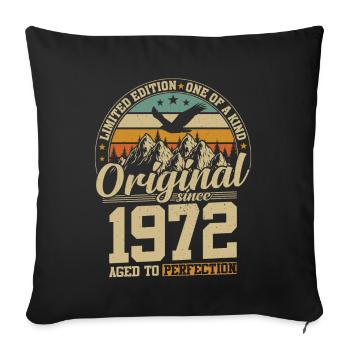 cadeau d'anniversaire 52 ans 1972 édition limitée - Housse de coussin décorative 45 x 45 cm - noir - Devant