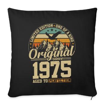 cadeau d'anniversaire 49 ans 1975 édition limitée - Housse de coussin décorative 45 x 45 cm - noir - Devant