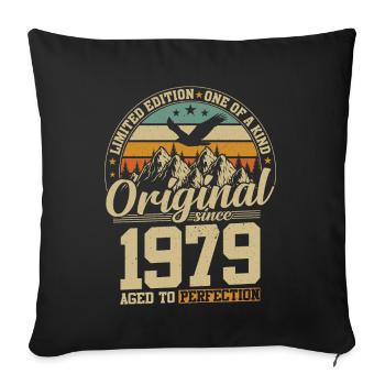 cadeau d'anniversaire 45 ans 1979 édition limitée - Housse de coussin décorative 45 x 45 cm - noir - Devant