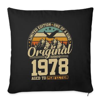 46 Years 1978 Limited Edition Birthday Gift - Sofa pillowcase 17,3'' x 17,3'' (45 x 45 cm) - black - Front