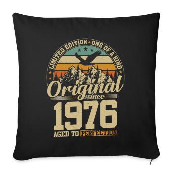 cadeau d'anniversaire 48 ans 1976 édition limitée - Housse de coussin décorative 45 x 45 cm - noir - Devant