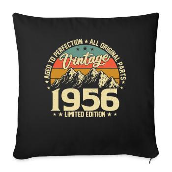 Aged to Perfection 1956 68th Birthday Vintage - Sofa pillowcase 17,3'' x 17,3'' (45 x 45 cm) - black - Front