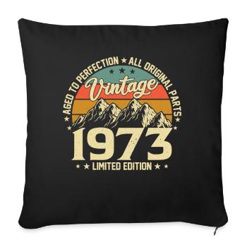 Aged to Perfection 1973 51st Birthday Vintage - Sofa pillowcase 17,3'' x 17,3'' (45 x 45 cm) - black - Front