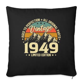 Aged to Perfection 1949 75th Anniversary Vintage - Sofa pillowcase 17,3'' x 17,3'' (45 x 45 cm) - black - Front
