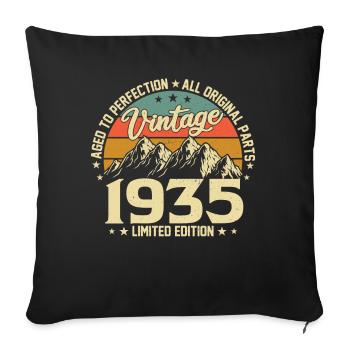 Aged to Perfection 1935 89th Birthday Vintage - Sofa pillowcase 17,3'' x 17,3'' (45 x 45 cm) - black - Front