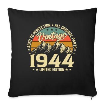 Zur Perfektion gereift 1944 Jahrgang zum 80-jährigen Jubiläum - Sofakissenbezug 45 x 45 cm - Schwarz - Vorne