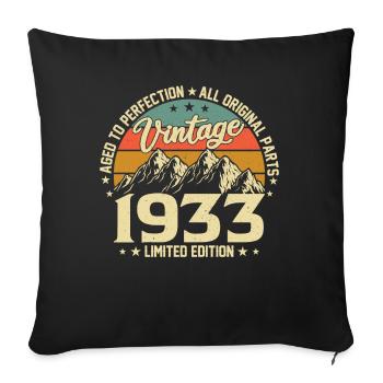 Aged to Perfection 1933 91st Birthday Vintage - Sofa pillowcase 17,3'' x 17,3'' (45 x 45 cm) - black - Front