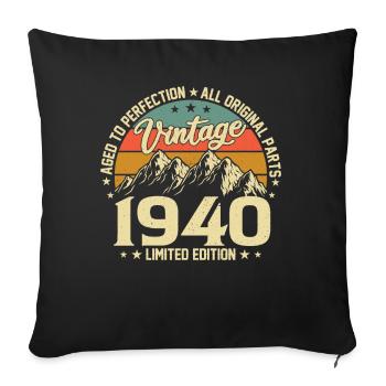 Aged to Perfection 1940 84th Birthday Vintage - Sofa pillowcase 17,3'' x 17,3'' (45 x 45 cm) - black - Front