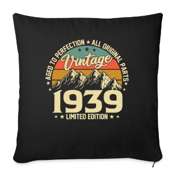 Aged to Perfection 1939 85th Birthday Vintage - Sofa pillowcase 17,3'' x 17,3'' (45 x 45 cm) - black - Front