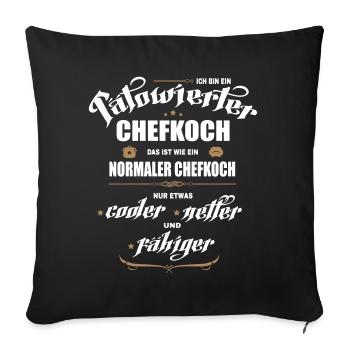 Chefkoch mit Tattoos. Tätowierter Chef. - Sofakissenbezug 45 x 45 cm - Schwarz - Vorne