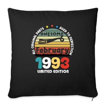31 Years Old Made In 1993 Vintage February 1993 - Sofa pillowcase 17,3'' x 17,3'' (45 x 45 cm) - black - Front