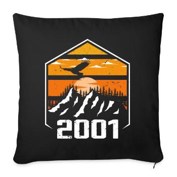 Anniversary 2001 Vintage 2001 Made in 2001 - Sofa pillowcase 17,3'' x 17,3'' (45 x 45 cm) - black - Front