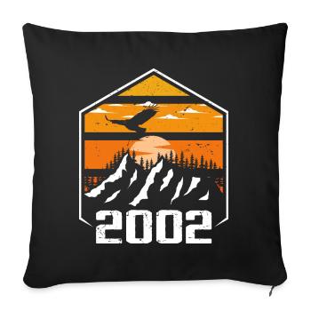 Anniversaire 2002 Millésime 2002 Fabriqué en 2002 - Housse de coussin décorative 45 x 45 cm - noir - Devant