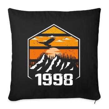 Anniversary 1998 Vintage 1998 Made in 1998 - Sofa pillowcase 17,3'' x 17,3'' (45 x 45 cm) - black - Front