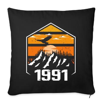Anniversaire 1991 Millésime 1991 Fabriqué en 1991 - Housse de coussin décorative 45 x 45 cm - noir - Devant