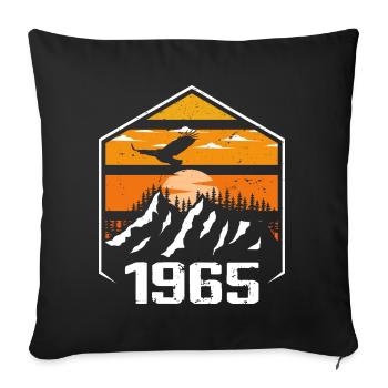 Anniversaire 1965 Millésime 1965 Fabriqué en 1965 - Housse de coussin décorative 45 x 45 cm - noir - Devant