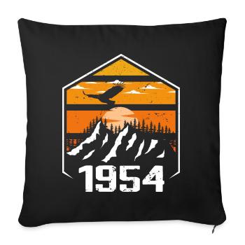 Birthday 1954 Vintage 1954 Made in 1954 - Sofa pillowcase 17,3'' x 17,3'' (45 x 45 cm) - black - Front
