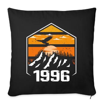Anniversaire 1996 Millésime 1996 Fabriqué en 1996 - Housse de coussin décorative 45 x 45 cm - noir - Devant