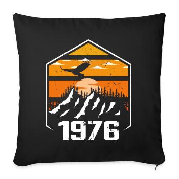 Anniversary 1976 Vintage 1976 Made in 1976 - Sofa pillowcase 17,3'' x 17,3'' (45 x 45 cm) - black - Front