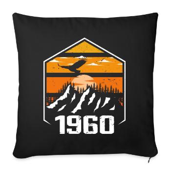 Birthday 1960 Vintage 1960 Made in 1960 - Sofa pillowcase 17,3'' x 17,3'' (45 x 45 cm) - black - Front