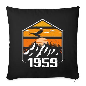 Anniversaire 1959 Millésime 1959 Fabriqué en 1959 - Housse de coussin décorative 45 x 45 cm - noir - Devant