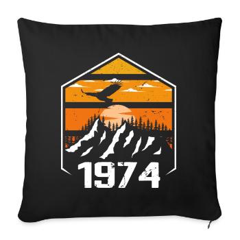 Anniversary 1974 Vintage 1974 Made in 1974 - Sofa pillowcase 17,3'' x 17,3'' (45 x 45 cm) - black - Front