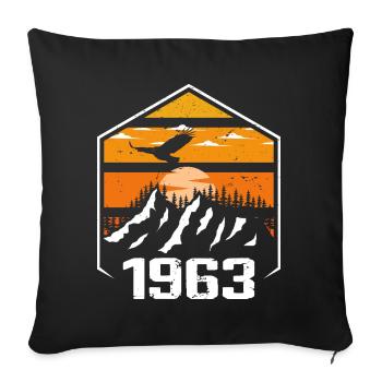 Birthday 1963 Vintage 1963 Made in 1963 - Sofa pillowcase 17,3'' x 17,3'' (45 x 45 cm) - black - Front