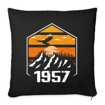 Birthday 1957 Vintage 1957 Made in 1957 - Sofa pillowcase 17,3'' x 17,3'' (45 x 45 cm) - black - Front