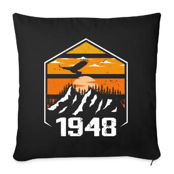 Anniversaire 1948 Millésime 1948 Fabriqué en 1948 - Housse de coussin décorative 45 x 45 cm - noir - Devant